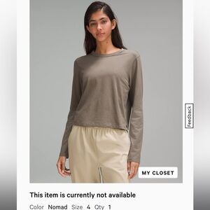 Lululemon Classic-Fit Cotton-Blend Long Sleeve Shirt - Nomad Sz 4